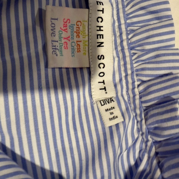 Blue Striped Ruffle Dress - Picture 3 of 9